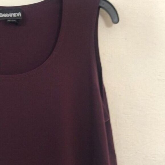 Baranda Tank Top XL Sleeveless Burgundy Scoop Neck Casual Top - Picture 6 of 11